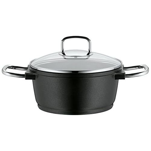 더블유엠에프 WMF Bueno Induction Cooking Pot Diameter 20cm approx. 2.5L Rim Glass Lid Die-Cast Aluminium Non-Stick Coating Suitable for Induction Cookers Dishwasher Safe