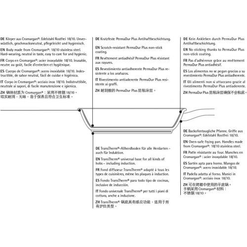 더블유엠에프 WMF Permadur Advance Serving / Frying Pan 32 cm Stainless Steel Cromargan Stainless Steel Coating Induction Oven-Proof PFOA-Free