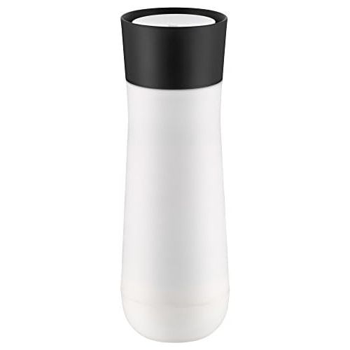 더블유엠에프 WMF Cromargan Stainless Steel Insulated Thermal Beaker 0.35Litre Height 22cm oe7,4Automatic Closure 360° Isolierkern Drink Double Walled Stainless Steel, White