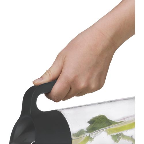 더블유엠에프 WMF Nuro Water Carafe 1.0 L with Handle and Fruit Skewer Height 29.7 cm Glass Carafe CloseUp Closure Black