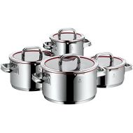 WMF Function 4 Set of 4 Saucepans with Glass Lid and Saucepan Polished Cromargan Stainless Steel with 4 Pouring Functions / Scale Inside / Suitable for Induction Cookers / Dishwash