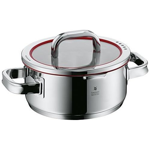 더블유엠에프 WMF Function 4 Set of 4 Saucepans with Glass Lid and Saucepan Polished Cromargan Stainless Steel with 4 Pouring Functions / Scale Inside / Suitable for Induction Cookers / Dishwash