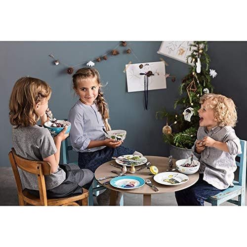 더블유엠에프 WMF Disney Frozen Childrens Crockery Set with Cutlery Set 7-Piece Frozen Elsa & Anna from 3 Years Old, Polished Cromargan Stainless Steel, Dishwasher Safe, Colour and Food Safe