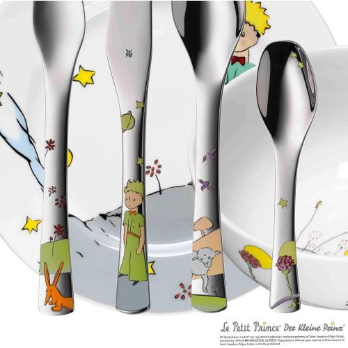 더블유엠에프 WMF little Prinz childrens tableware, with childrens cutlery, 6-piece, from 6 years, Cromargan polished stainless steel, dishwasher-safe, color and food safe