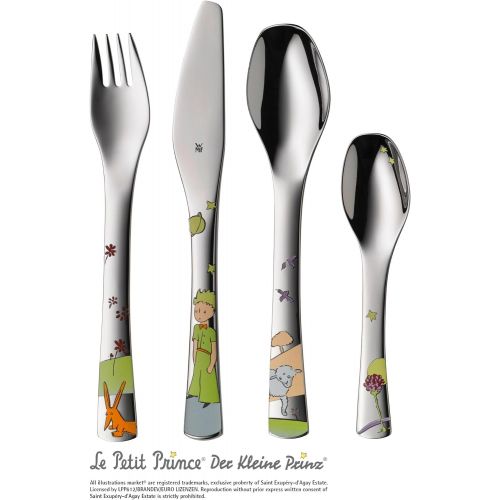 더블유엠에프 WMF little Prinz childrens tableware, with childrens cutlery, 6-piece, from 6 years, Cromargan polished stainless steel, dishwasher-safe, color and food safe