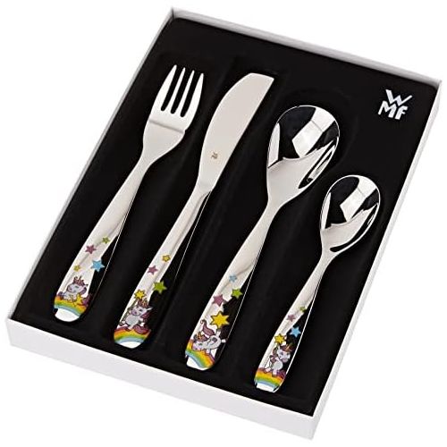 더블유엠에프 WMF Unicorn Childrens Cutlery Set 4-Piece 3-9 Years Stainless Steel Cromargan Polished Dishwasher Safe