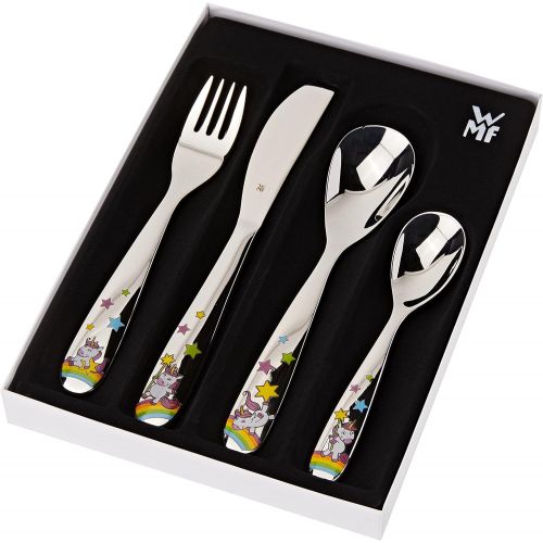 더블유엠에프 WMF Unicorn Childrens Cutlery Set 4-Piece 3-9 Years Stainless Steel Cromargan Polished Dishwasher Safe