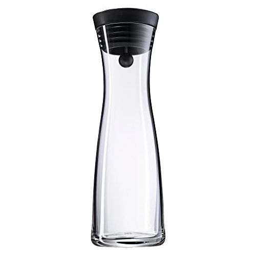 더블유엠에프 WMF Basic Water Carafe Set 3-Piece 1L Carafe with 2 Water Glasses 250 ml Glass Height 30.2 cm Glass Carafe with Lid Silicone Lid CloseUp Closure