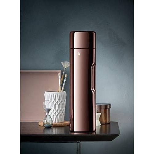 더블유엠에프 WMF Motion Thermos Flask 1.0 L Cromargan Stainless Steel for Tea or Coffee Vacuum Flask with Drinking Cup Keeps Cold for 24 Hours and 12 Hours Warm Copper