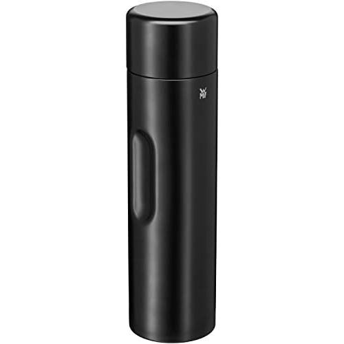 더블유엠에프 WMF Motion Thermos Flask 1.0 L Cromargan Stainless Steel for Tea or Coffee Vacuum Flask with Drinking Cup, Keeps 24 Hours Cold and 12 Hours Warm Black Matte