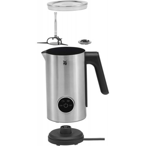 더블유엠에프 WMF Lumero Design Milk Frother Electric Frappe Mixer, 100-250 ml, Touch Display, LED Light, 500 Watt, for Milk Froth, Hot Milk, Milk Warmer, Matte Stainless Steel