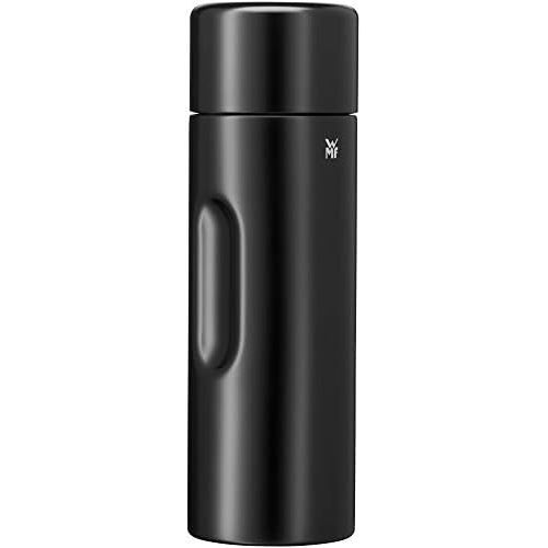 더블유엠에프 WMF Motion Insulated Flask 0.75 L Cromargan Stainless Steel for Tea or Coffee Vacuum Flask with Drinking Cup, Keeps Cold for 24 Hours and 12 Hours Warm Black Matte