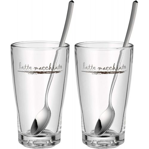 더블유엠에프 WMF Barista 0954149990 Latte Macchiato Set (2 Glasses with 2 Spoons)