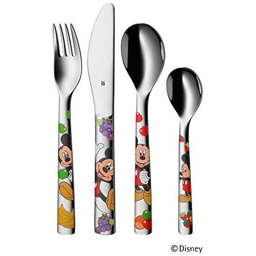 더블유엠에프 WMF Disney Mickey Mouse Childrens Cutlery Set 6 Pieces from 3 Years Cromargan Polished Stainless Steel, 40 x 25 x 9.8000000000000007 cm