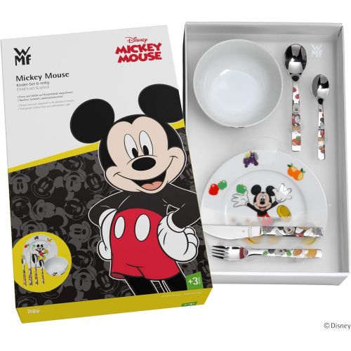 더블유엠에프 WMF Disney Mickey Mouse Childrens Cutlery Set 6 Pieces from 3 Years Cromargan Polished Stainless Steel, 40 x 25 x 9.8000000000000007 cm