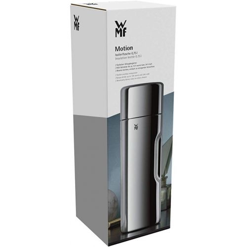 더블유엠에프 WMF Motion Insulated Flask 0.75 L Cromargan Stainless Steel for Tea or Coffee / Thermos Flask with Drinking Cup / Keeps 24 Hours Cold and 12 Hours Warm