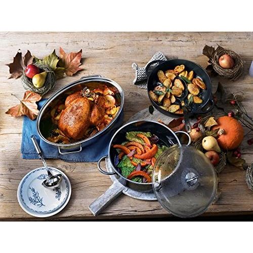 더블유엠에프 WMF roasting pan, oval, 41x28x18,5 cm, 8,5 l, induction lid, incl. Roasting thermometer, Cromargan, stainless steel induction, dishwasher safe, ovenproof