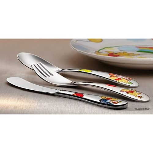 더블유엠에프 WMF Childrens Cutlery Set, 4 Pieces, Childrens Spoon / Fork / Knife / Teaspoon, Winnie the Pooh, Cromargan Stainless Steel, Polished, Suitable for Ages 3 Years and Above