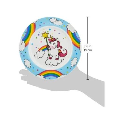 더블유엠에프 WMF Unicorn Childrens Plate 19 cm Porcelain Dishwasher Safe Colour and Food Safe