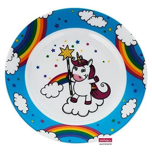 더블유엠에프 WMF Unicorn Childrens Plate 19 cm Porcelain Dishwasher Safe Colour and Food Safe