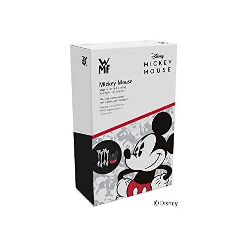 더블유엠에프 WMF Disney Mickey Mouse Shaker Set, Salt Shaker with 4Spoons Cromargan Stainless Steel, Polished, Dishwasher Safe