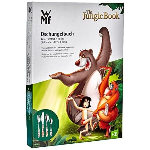 더블유엠에프 WMF 4-Piece 18/ 10 Stainless Steel Jungle Book Childs Cutlery Set, Silver