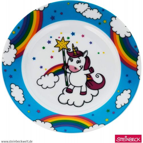 더블유엠에프 WMF Unicorn Childrens Crockery Set 6 Pieces 3-9 Years Polished Stainless Steel Cromargan Dishwasher Safe, silver, 40 x 25 x 10 cm