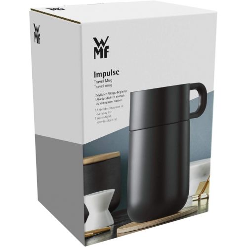 더블유엠에프 WMF Impulse Travel Mug, thermo mug 0.3l, automatic closure, 360° drinking opening, keeps beverages 6h warm/ 12h cold, black