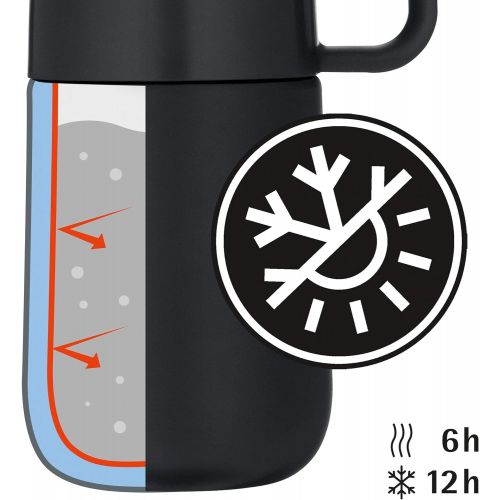 더블유엠에프 WMF Impulse Travel Mug, thermo mug 0.3l, automatic closure, 360° drinking opening, keeps beverages 6h warm/ 12h cold, black