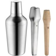 WMF Matryoshka Cocktail Set 4-Piece Bar Set with Shaker 700 ml, Bar Measure, Cocktail Strainer, Ice Tongs and Wooden Muddler Matryoshka Can be Stowed Nested in Gift Box