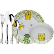 WMF Safari 6-Piece Childrens Tableware Set for Ages 3 and Above Polished Cromargan Stainless Steel Customisable Cutlery Dishwasher-Safe