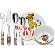 WMF King the Lion Childrens Crockery Set 6 Pieces for Ages 3 and Above Polished Stainless Steel Dishwasher Safe, 40 x 25 x 10 cm