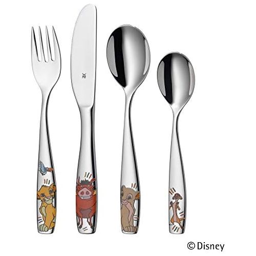 더블유엠에프 WMF King the Lion Childrens Crockery Set 6 Pieces for Ages 3 and Above Polished Stainless Steel Dishwasher Safe, 40 x 25 x 10 cm