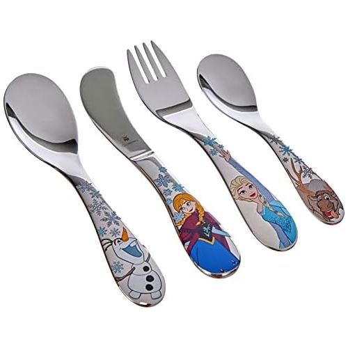더블유엠에프 WMF Disney Frozen Childrens Cutlery Set 4 Pieces from 3 Years Stainless Steel Cromargan Polished Dishwasher-Safe Colourfast Food-Safe, 22 x 16 x 3 cm