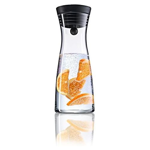 더블유엠에프 WMF Basic Water Carafe 0.75 L Height 23.7 cm Glass Carafe with Silicone Lid CloseUp Cap