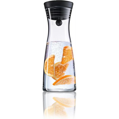 더블유엠에프 WMF Basic Water Carafe 0.75 L Height 23.7 cm Glass Carafe with Silicone Lid CloseUp Cap