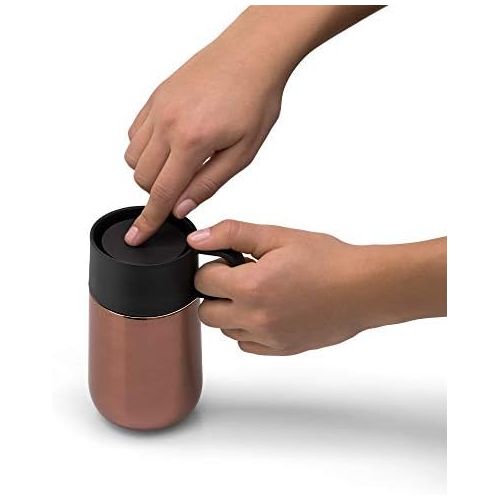 더블유엠에프 WMF Impulse Travel Mug, Thermal Cup 0.3 l, Automatic Closure, 360° Drink Opening, Keeps Drinks Warm for 6 Hours / 12 Hours Cold, Copper