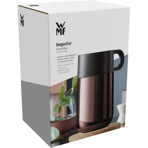 더블유엠에프 WMF Impulse Travel Mug, Thermal Cup 0.3 l, Automatic Closure, 360° Drink Opening, Keeps Drinks Warm for 6 Hours / 12 Hours Cold, Copper