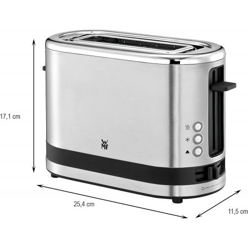 더블유엠에프 WMF KUECHENminis 1-slice toaster long slot XXl-Toast bun top 7 browning levels overheating protection 600W stainless steel matt