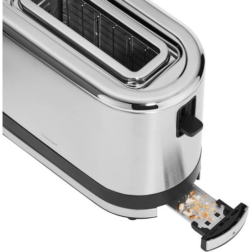 더블유엠에프 WMF KUECHENminis 1-slice toaster long slot XXl-Toast bun top 7 browning levels overheating protection 600W stainless steel matt