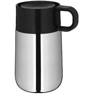WMF Impulse Travel Mug / Thermal Cup, 0.3 l, Height 14 cm, 7.8 cm, Automatic Closure, 360° Drinking Opening, Keeps Drinks Warm for 6 Hours / or Cold for 12 Hours, Silver