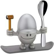 WMF McEgg Egg Egg Cup with Spoon, Plastic, Cromargan Polished Stainless Steel, Dishwasher Safe, Silver