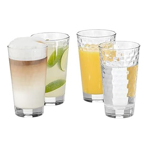 더블유엠에프 WMF Latte Macchiato Glasses Set of 4Honeycomb Textured Glass Dishwasher Safe