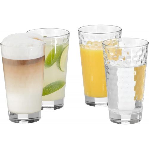 더블유엠에프 WMF Latte Macchiato Glasses Set of 4Honeycomb Textured Glass Dishwasher Safe