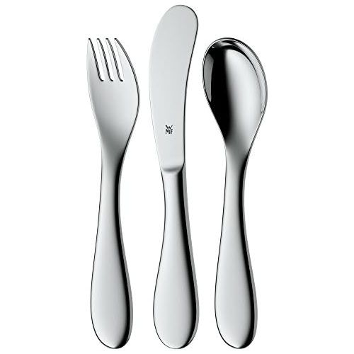 더블유엠에프 WMF Childrens Cutlery Set 3-Piece Cuddle Cromargan Stainless Steel 18/10 Polished for 1-3 Years Engraving Cutlery