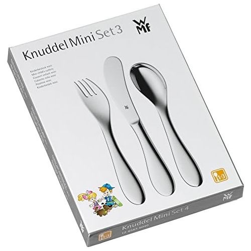 더블유엠에프 WMF Childrens Cutlery Set 3-Piece Cuddle Cromargan Stainless Steel 18/10 Polished for 1-3 Years Engraving Cutlery