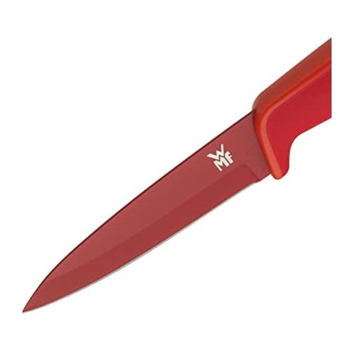 더블유엠에프 WMF Touch Allzweckmesser, 20 cm, Messer mit Schutzhuelle, Spezialklingenstahl antihaftbeschichtet, scharf, Klinge 9 cm, rot