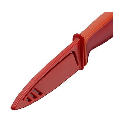 더블유엠에프 WMF Touch Allzweckmesser, 20 cm, Messer mit Schutzhuelle, Spezialklingenstahl antihaftbeschichtet, scharf, Klinge 9 cm, rot