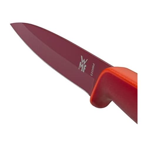 더블유엠에프 WMF Touch Allzweckmesser, 20 cm, Messer mit Schutzhuelle, Spezialklingenstahl antihaftbeschichtet, scharf, Klinge 9 cm, rot