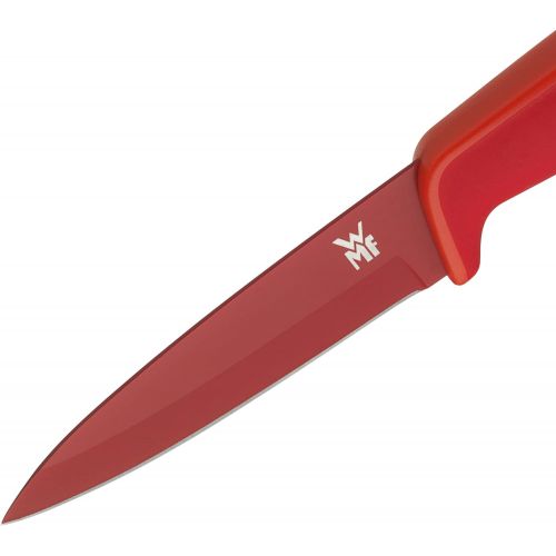 더블유엠에프 WMF Touch Allzweckmesser, 20 cm, Messer mit Schutzhuelle, Spezialklingenstahl antihaftbeschichtet, scharf, Klinge 9 cm, rot